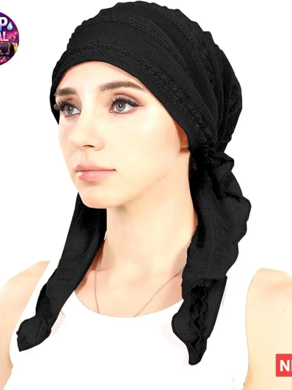 Soft Polyester Pre-Tied Chemo Head Scarf Turban for Women